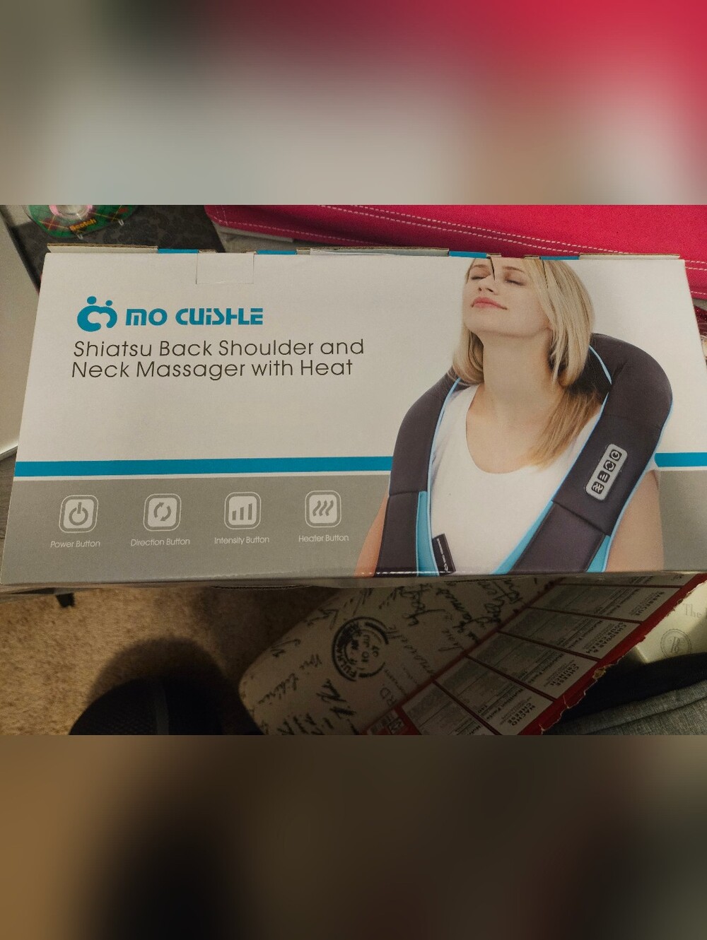 cushe Shiatsu Back, Shoulder & Neck Massager in Blue and White